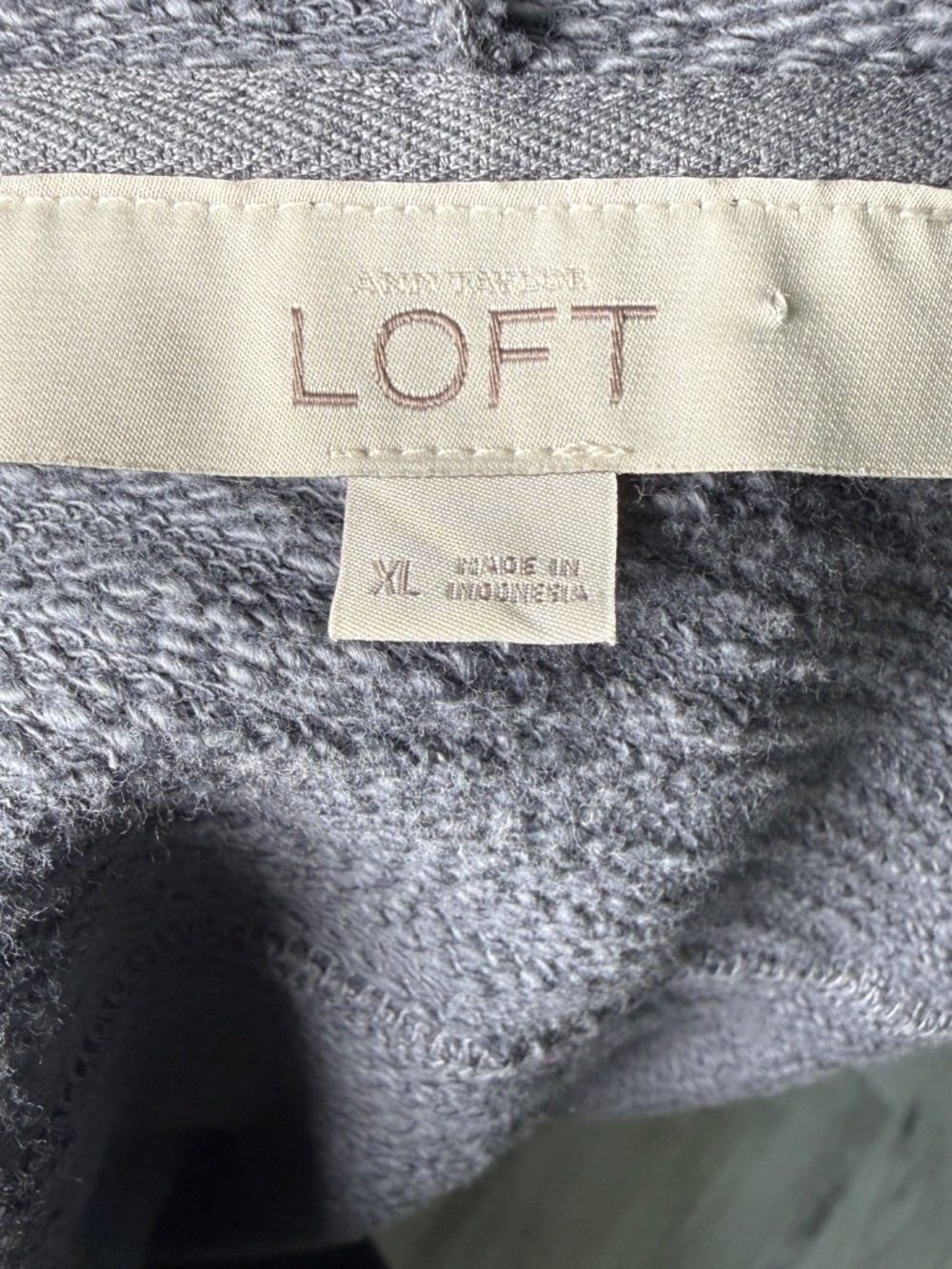 LOFT Ann Taylor Short Sleeve Zip-Up Hoodie | Periwinkle Blue | Oversized | Size - Picture 4 of 6